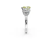 Leaf Cluster Engagement Ring Setting for Fancy Yellow Pear-Shaped Center with Marquise Accents and Prong Head in Sterling Silver