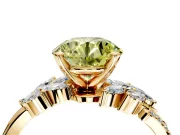 Solitaire Engagement Ring Setting for Fancy Yellow Round Cut Center with Marquise Accent Twist Band and Prong Head in Yellow Gold