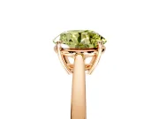 Solitaire Engagement Ring Setting for Fancy Yellow Round Cut Center with Open Cathedral Shoulders and Prong Head in Rose Gold