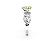 Solitaire Engagement Ring Setting for Fancy Yellow Pear-Shaped Center with Criss-Cross Accent Band and Prong Head in White Gold