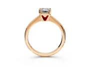 Solitaire Engagement Ring Setting for Emerald Cut Center with Knife Ridge Band and Claw Prong Head in Rose Gold