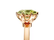 Solitaire Engagement Ring Setting for Fancy Yellow Oval Center with Plain Band and Tulip Prong Head in Rose Gold