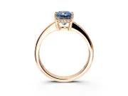 Solitaire Engagement Ring Setting for Fancy Blue Radiant Cut Center with Channel-Set Accent Band and Prong Head in Rose Gold