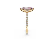Solitaire Engagement Ring Setting for Fancy Pink Marquise Center with Pave Accents and Prong Head in Yellow Gold