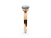 Solitaire Engagement Ring Setting for Fancy Blue Princess Cut Center with Wide Knife Ridge Band and Prong Head in Rose Gold