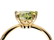 Minimalist Solitaire Engagement Ring Setting for Fancy Yellow Heart-Shaped Center with Thin Band and Prong Head in Yellow Gold
