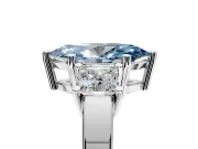 3 Stone Engagement Ring Setting for Fancy Blue Marquise Center with Matching Side Accents and Prong Head in Sterling Silver