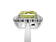 Starburst Halo Engagement Ring Setting for Fancy Yellow Asscher Cut Center with Flat Cathedral Band and Prong Head in White Gold
