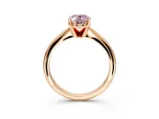 Solitaire Engagement Ring Setting for Fancy Pink Oval Center with Knife Ridge Band and Claw Prong Head in Rose Gold