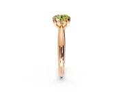 Solitaire Engagement Ring Setting for Fancy Yellow Round Cut Center with Reverse Tapered Band and Prong Head in Rose Gold