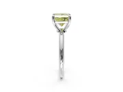 Minimalist Solitaire Engagement Ring Setting for Fancy Yellow Princess Cut Center with Thin Band and Prong Head in Sterling Silver