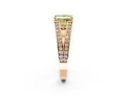 Split Shank Engagement Ring Setting for Fancy Yellow Princess Cut Center with Pave Split Shank and Prong Head in Rose Gold