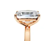 Fancy Yellow Cushion Cut and Emerald Cut Lab-Grown Diamond Toi et Moi Engagement Ring with Prong-Set Stones in Rose Gold