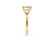 Minimalist Solitaire Engagement Ring Setting for Fancy Yellow Radiant Cut Center with Thin Band and Prong Head in Yellow Gold