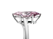Solitaire Engagement Ring Setting for Fancy Pink Marquise Center with Plain Bypass Twist Band and Prong Head in Platinum