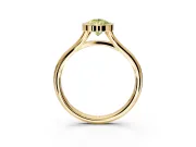 Solitaire Engagement Ring Setting for Fancy Yellow Pear-Shaped Center with V Split Shank and Bezel Head in Yellow Gold