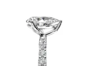 Solitaire Engagement Ring Setting for Pear-Shaped Center with Fine Pave Accents and Prong Head in Platinum