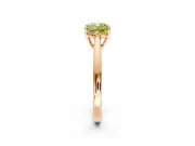 Solitaire Engagement Ring Setting for Fancy Yellow Cushion Cut Center with Open Cathedral Shoulders and Prong Head in Rose Gold