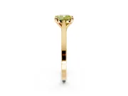 Solitaire Engagement Ring Setting for Fancy Yellow Cushion Cut Center with Tapered Shoulders and Prong Head in Yellow Gold