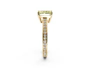 Solitaire Engagement Ring Setting for Fancy Yellow Radiant Cut Center with Channel-Set Accent Band and Prong Head in Yellow Gold