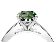 Solitaire Engagement Ring Setting for Fancy Green Cushion Cut Center with Princess Cut Channel Band and Prong Head in Platinum