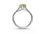 Solitaire Engagement Ring Setting for Fancy Yellow Heart-Shaped Center with Cathedral Band and Prong Head in Platinum