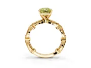 Solitaire Engagement Ring Setting for Fancy Yellow Radiant Cut Center with Marquise Panel Band and Prong Head in Yellow Gold