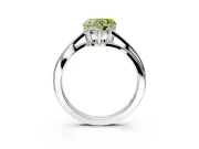 Solitaire Engagement Ring Setting for Fancy Yellow Heart-Shaped Center with Plain Bypass Twist Band and Prong Head in Sterling Silver