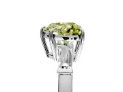 3 Stone Engagement Ring Setting for Fancy Yellow Heart-Shaped Center with Baguette Accents and Prong Head in Sterling Silver