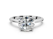 Solitaire Engagement Ring Setting for Round Cut Center with Knife Ridge Band and Claw Prong Head in Platinum
