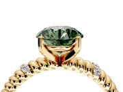Rope Engagement Ring Setting for Fancy Green Round Cut Center with Accent Shoulders and Prong Head in Yellow Gold
