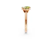 Solitaire Engagement Ring Setting for Fancy Yellow Oval Center with Knife Ridge Band and Claw Prong Head in Rose Gold