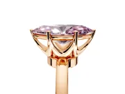 Solitaire Engagement Ring Setting for Fancy Pink Marquise Center with Plain Band and Tulip Prong Head in Rose Gold