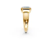 Solitaire Engagement Ring Setting for Fancy Blue Radiant Cut Center with Wide Band and Bezel Head in Yellow Gold
