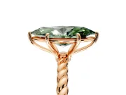 Solitaire Engagement Ring Setting for Fancy Green Marquise Center with Plain Twisted Rope Band and Prong Head in Rose Gold