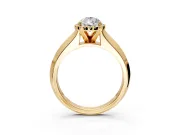 Halo Engagement Ring Setting for Pear-Shaped Center with Knife Ridge Cathedral Band and Prong Head in Yellow Gold