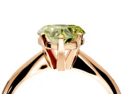 Solitaire Engagement Ring Setting for Fancy Yellow Heart-Shaped Center with Knife Ridge Band and Claw Prong Head in Rose Gold