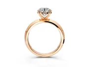 Solitaire Engagement Ring Setting for Round Cut Center with Wide Knife Ridge Band and Prong Head in Rose Gold