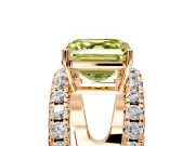 Solitaire Engagement Ring Setting for Fancy Yellow Asscher Cut Center with Wide-Open Split Shank and Prong Head in Rose Gold