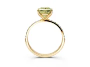 Solitaire Engagement Ring Setting for Fancy Yellow Princess Cut Center with Fine Pave Accents and Prong Head in Yellow Gold