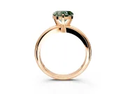 Solitaire Engagement Ring Setting for Fancy Green Heart-Shaped Center with Wire Band and Prong Head in Rose Gold