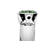 Tension Engagement Ring Setting for Fancy Green Radiant Cut Center with Wide Flat Band and Tension Head in Sterling Silver