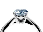 Solitaire Engagement Ring Setting for Fancy Blue Oval Center with Knife Ridge Band and Claw Prong Head in Platinum