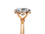 Solitaire Engagement Ring Setting for Oval Center with Straight Thin Band and Prong Head in Rose Gold