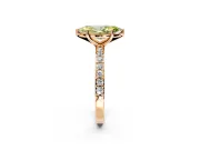 Solitaire Engagement Ring Setting for Fancy Yellow Marquise Center with Round Cut Pave Band and Prong Head in Rose Gold