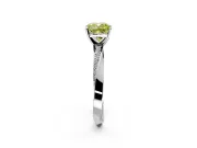Side Accent Engagement Ring Setting for Fancy Yellow Cushion Cut Center with Accent Shoulders and Prong Head in White Gold