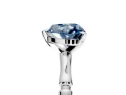 Solitaire Engagement Ring Setting for Fancy Blue Heart-Shaped Center with Bamboo Band and Prong Head in White Gold