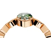 Milgrain Bezel Engagement Ring Setting for Fancy Green Pear-Shaped Center with Marquise Stations and Bezel Head in Rose Gold