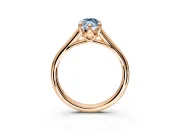 Solitaire Engagement Ring Setting for Fancy Blue Marquise Center with Cathedral Band and Prong Head in Rose Gold