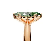 Solitaire Engagement Ring Setting for Fancy Green Marquise Center with Reverse Tapered Band and Prong Head in Rose Gold